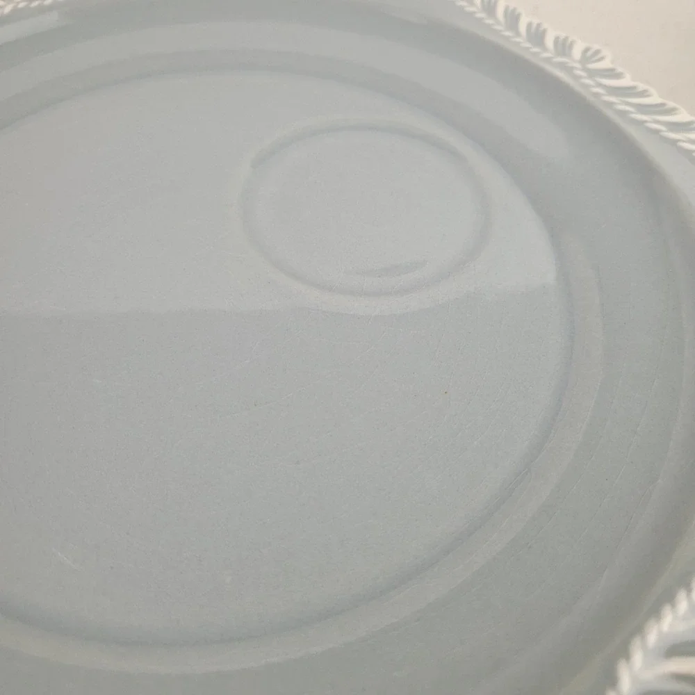 Vintage Harker‎ Pottery Gray Snack Set Cup and Square Plate